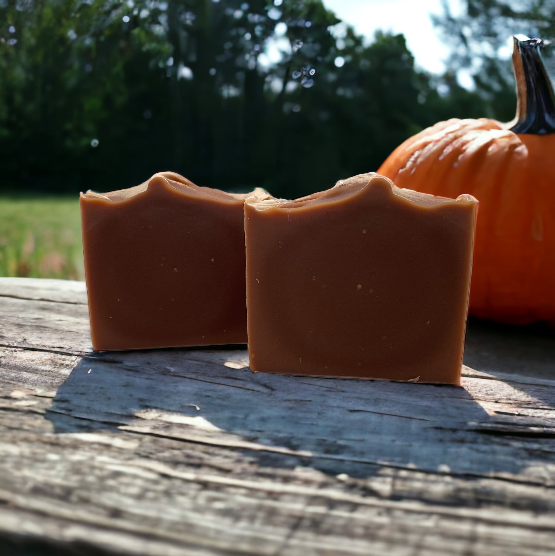 Pumpkin Souffle vegan body bar in a solid brown color.