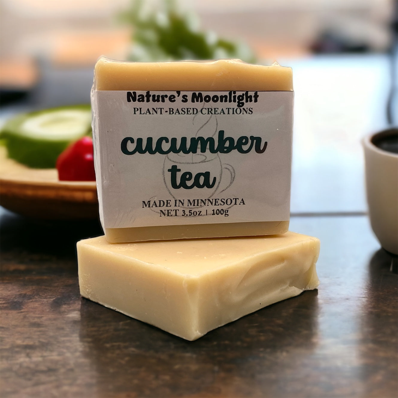 Cucumber Tea vegan body bar with sold cream color